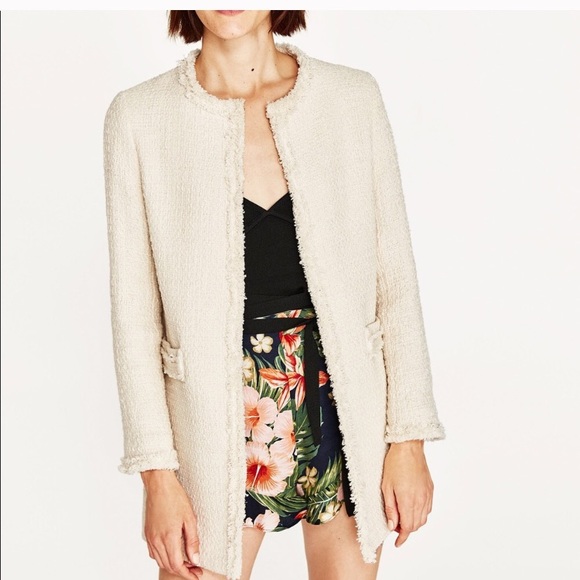 zara cream tweed jacket